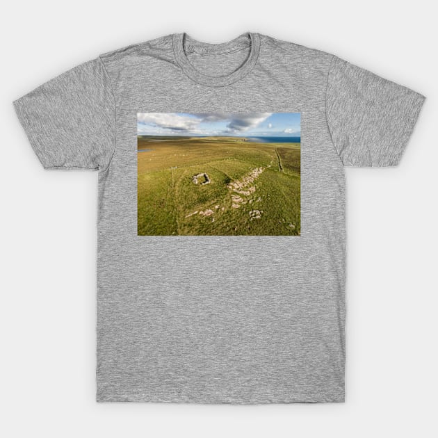 Haliara Kirk Remains, Fetlar T-Shirt by Avalinart